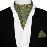 VERIDIAN SILK ASCOT AND POCKET SQUARE SET – PREMIUM COLLECTION